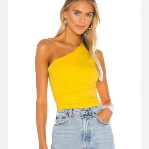 Superdown Yellow Anna Ruched Top